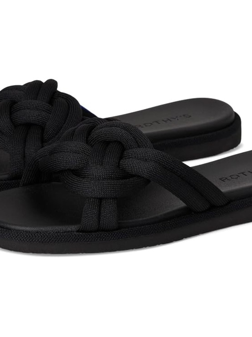 Rothy's Black Braided Knot Slide Sandals - Women - Picture 3 of 8